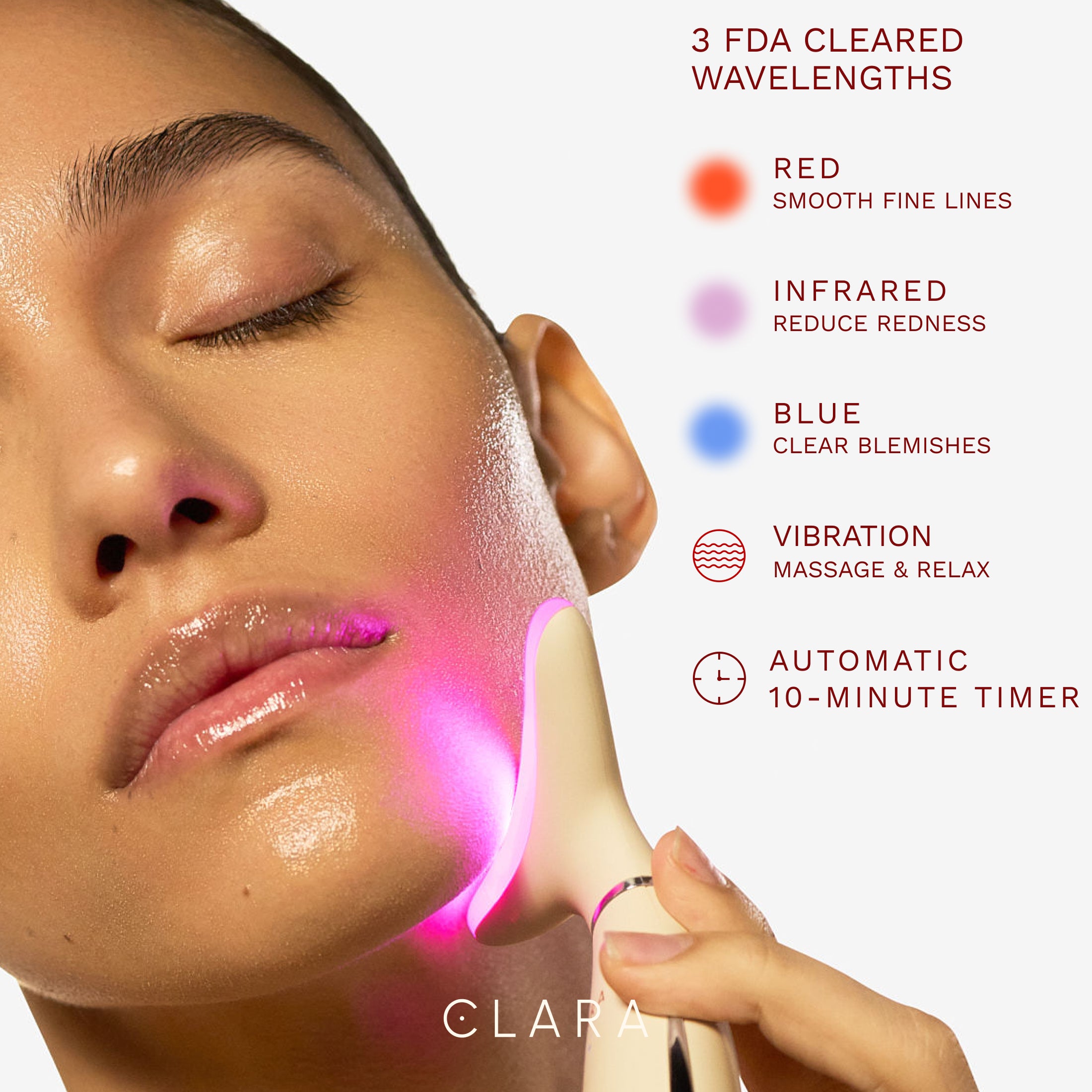 Clara Red Light Therapy Neck & Face Wand