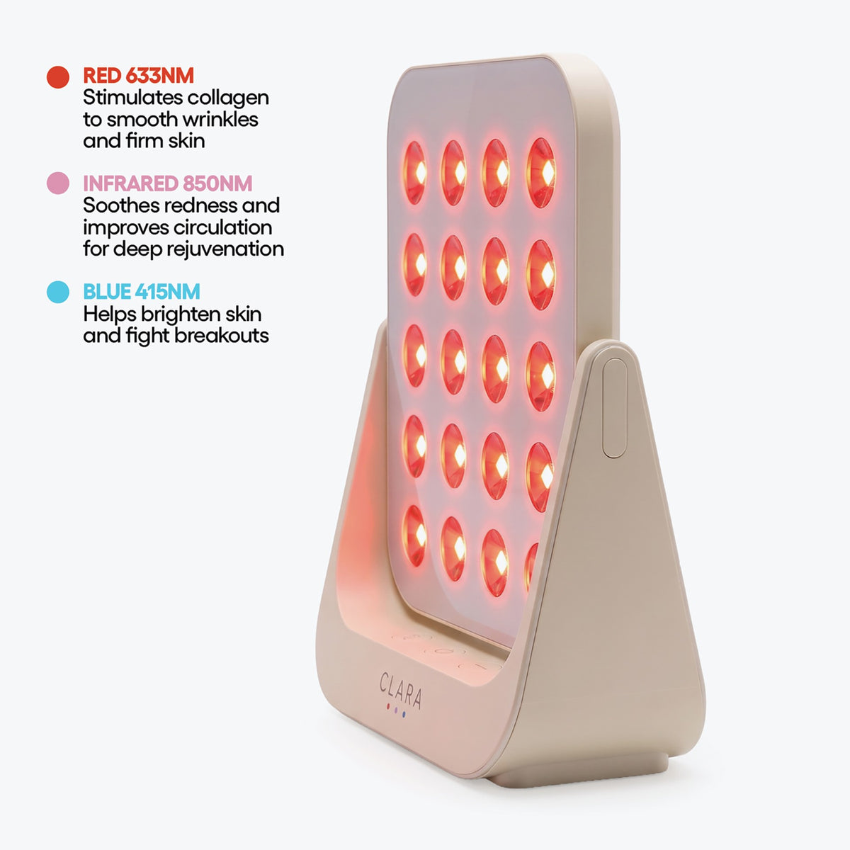 Clara 2-in-1 Red Light Vanity Mirror